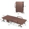 Costway Folding Bed Adjustable Guest Single Bed Twin Mattress Portable Wheels Brown/Grey/White